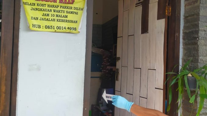 Lokasi kamar kost tempat ditemukannya mayat warga Blitar dalam sebuah peristiwa kriminal Denpasar - IST