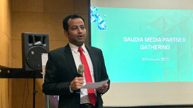 Faisal Allah selaku Saudia Manager untuk Indonesia, Singapore, Australia dan New Zealand, dalam media gathering di Denpasar, Kamis (20/2/2025) mengungkap ptensi perjalanan wisata - IST