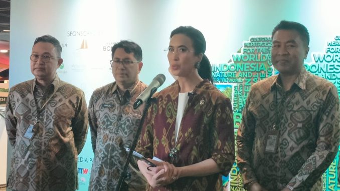 Menteri Pariwisata (Menpar), Widiyanti Putri Wardhana saat konferesni pers serangkaian BBTF di Nusa Dua, Bali - IST