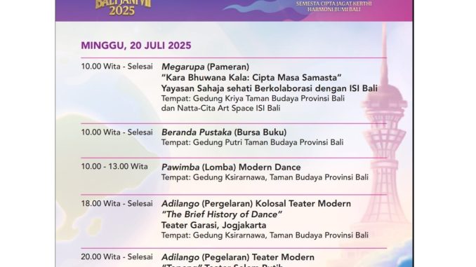 Bali Jani - hari ini 1 Jdwal Festival Seni Bali jani hari ini. Ada Tari kolosal dari Yogya - IST