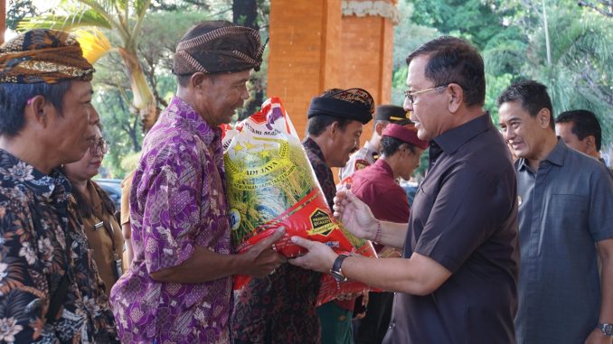 Bupati Buleleng menyerahkan bantuan bibit padi dan jagung - IST