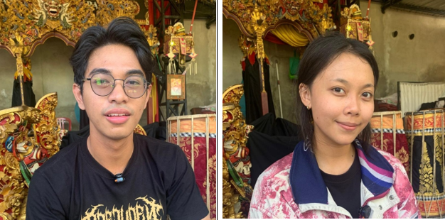 Agung Weda Putra (kiri) dan Ni Putu Nilam Cahyani, dua seniman muda yang tampil di PKB 2025 - Foto: Rofiqi Hasan