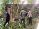 Petugas melakukan pemriksaan lokasi penemuan mayat pelaku bunuh diri - IST