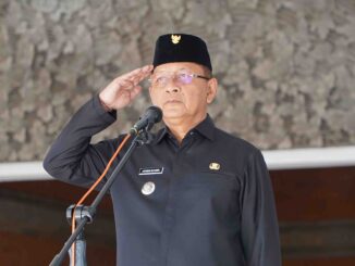 Bupati Sutjidra saat menjadi inspektur upacara - IST