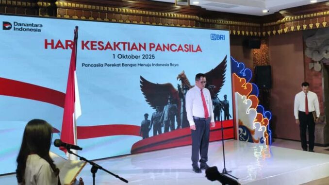 Peringatan Hari Kesaktian Pancasila yang berlangsung secara khidmat di Aula Kantor BRI Region 17/Denpasar, Rabu (1/10) - IST
