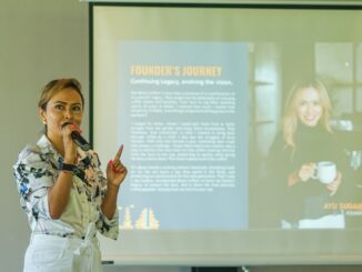 Ayu Sudana dalam suatu kesempatan mempresentasikan Bali Beans & Coffee - IST