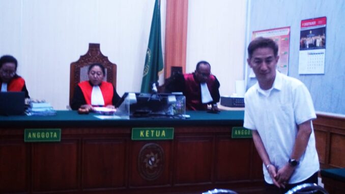 Budiman Tiang dalam persidangan di PN Denpasar, Bali - IST