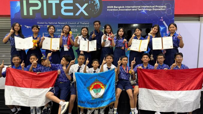21 siswa-siswi SMPN 1 Denpasar berlaga di ajang bergengsi International Intellectual Property, Invention, Innovation and Technology Exposition (IPIITEX) - IST