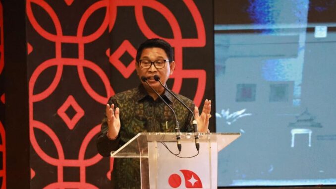 Bupati Adi Arnawa pada Acara Rilis IDSD tahun 2025 digelar di Auditorium Sumitro Djojohadikusumo di Lantai 3 BRIN, Jakarta Pusat, Selasa, (24/2).