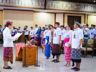 Bupati Wayan Adi Arnawa saat melantik dan mengambil sumpah jabatan 234 pejabat di lingkungan Pemkab Badung, Rabu (11/2) - IST