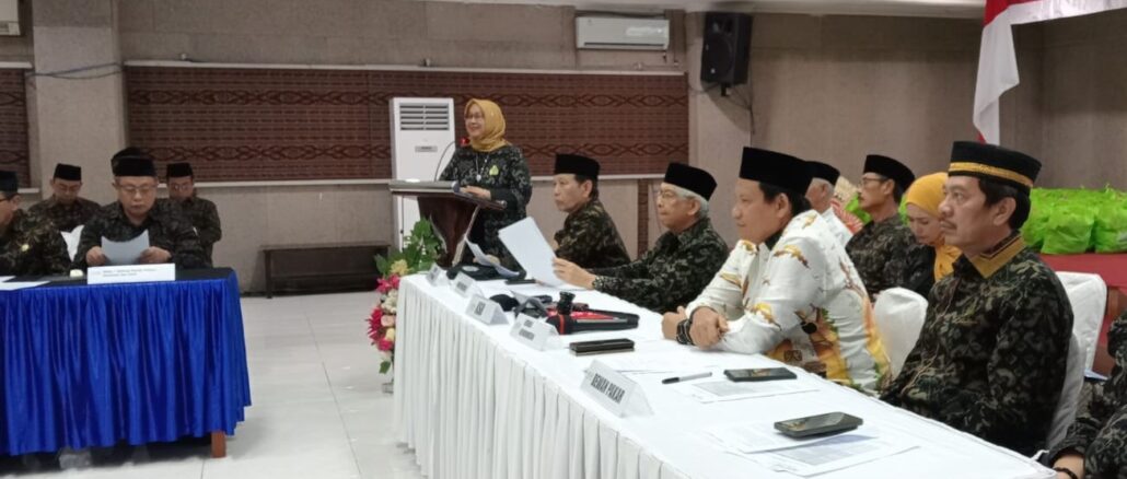 Ketua ICMI Orwil Bali, Ir. Hj. Farida Hanum Ritonga, M.Si saat memberikan sambutan pada Silakwil di Aula ITB STIKOM Bali, Sabtu (21/2/2026) - IST