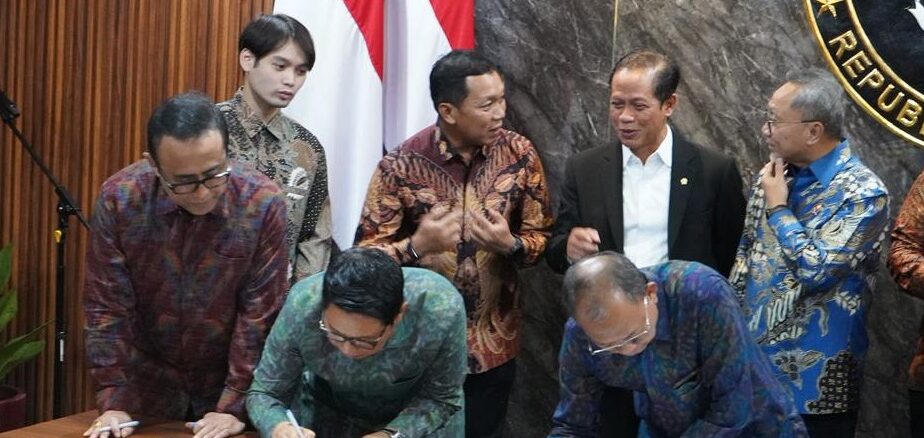 Penandatanganan PKS PSEL di Ruang Rapat Utama Lantai 3, Gedung Kementerian Koordinator Bidang Pangan, Jalan Imam Bonjol No.61, Jakarta Pusat, Selasa (21/4) - IST