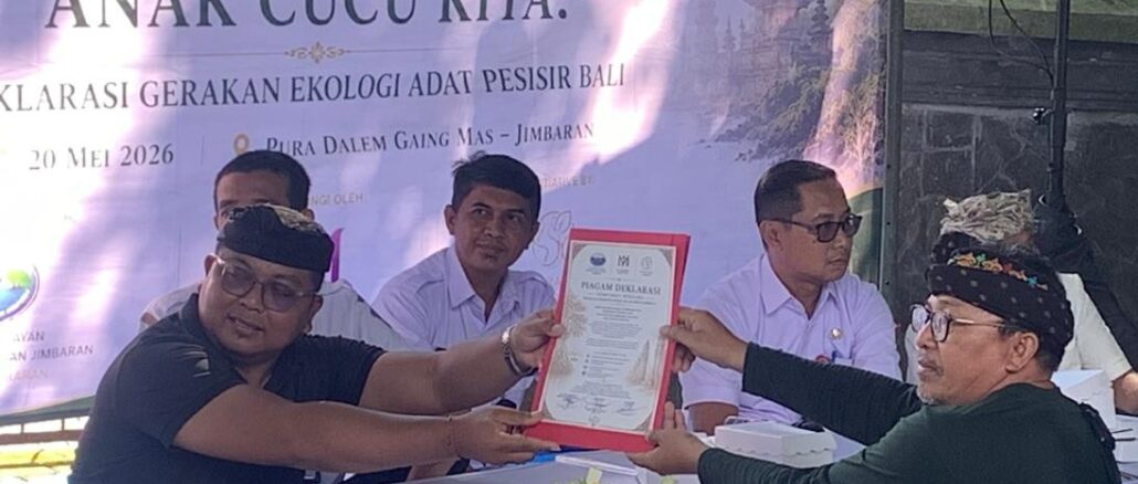 Penandatanganan naskah kerjasama antara Mahardika Institute dengan kelompok nelayan Jimbaran - IST