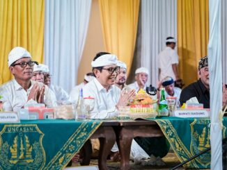 Bupati Badung saat menghadiri puncak Karya Nyawa Wedana Utama di Wantilan Nusa Bangsul, Desa Adat Ungasan, Kuta Selatan, Minggu (31/5). - IST