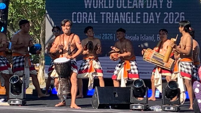 peringatan World Ocean Day dan Coral Triangle Day 2026 yang diselenggarakan di Peninsula Island, ITDC Nusa Dua, Bali, Minggu (7/6). - RFH