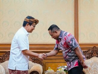 Bupati Wayan Adi Arnawa saat menerima kunjungan kerja Bupati Manggarai, Herybertus G. L. Nabit, di Puspem Badung, Kamis (16/7) - IST