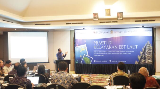 Sosialisasi Pre-Feasibility Study Proyek Percontohan Energi Laut Terbarukan di Nusa Penida digelar pada Selasa (30/6) di Four Star by Trans Hotel, Denpasar. - IST