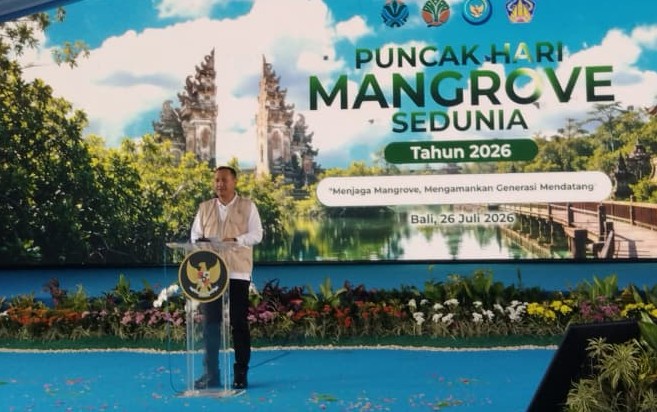 Menteri KKP pada Puncak Mangrove Sedunia di Kawasan Taman Hutan Ngurah Rai, Bali, Minggu (26/7). - IST