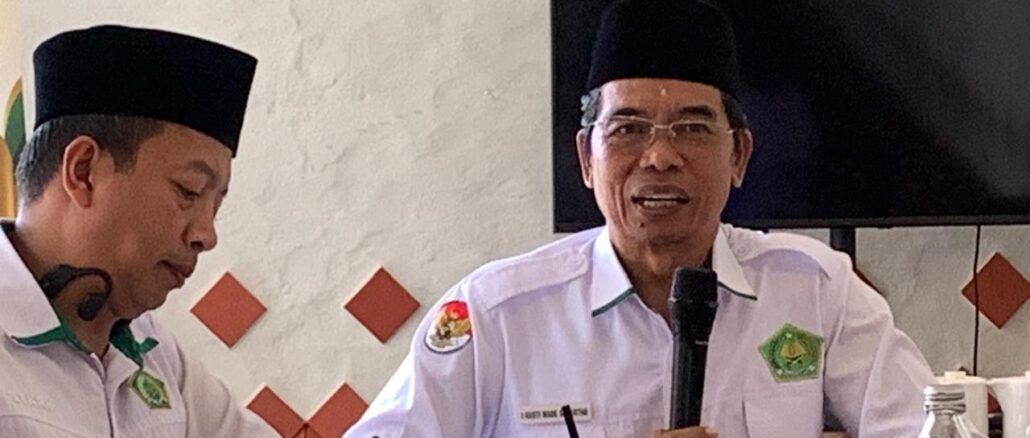 Kepala Kanwil Kemenag I Gusti Made Sunartha di Denpasar, Bali, Senin (3/8/2026). saat pertemuan dengan wartawan - IST