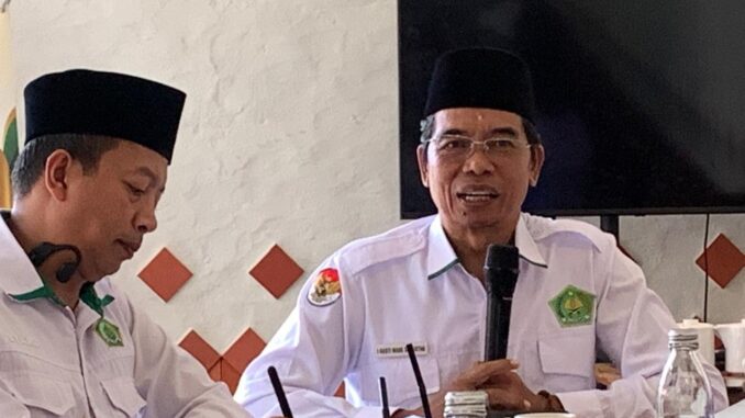 Kepala Kanwil Kemenag I Gusti Made Sunartha di Denpasar, Bali, Senin (3/8/2026). saat pertemuan dengan wartawan - IST