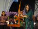 Wardhany Sutjidra resmi meluncurkan Endek Tunjung Ungu di Panggung Utama Buleleng Festival 2026, Rabu (19/8).