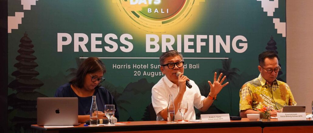Ketua Umum AFPI Entjik S. Djafar dalam jumpa pers seragkaian acara Fintech Lending Days (FLD) 2026, Kamis  (20/8/2026) - IST