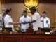 Bupati Wayan Adi Arnawa bersama Wabup Bagus Alit Sucipta menyampaikan Jawaban Pemerintah terhadap Pandangan Umum Fraksi-Fraksi DPRD saat Rapat Paripurna di Ruang Sidang Utama Gosana, Kantor DPRD Badung, Kamis (17/9) - IST