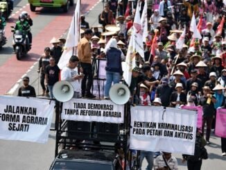 Aksi massa mengiringi pengesahan RUU Reforma Agraria di DPR RI- IST