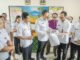 Wabup Bagus Alit Sucipta meninjau hasil Program Revitalisasi Satuan Pendidikan dan pemanfaatan Papan Interaktif Digital di SD No. 3 Abiansemal, Rabu (14/10).
