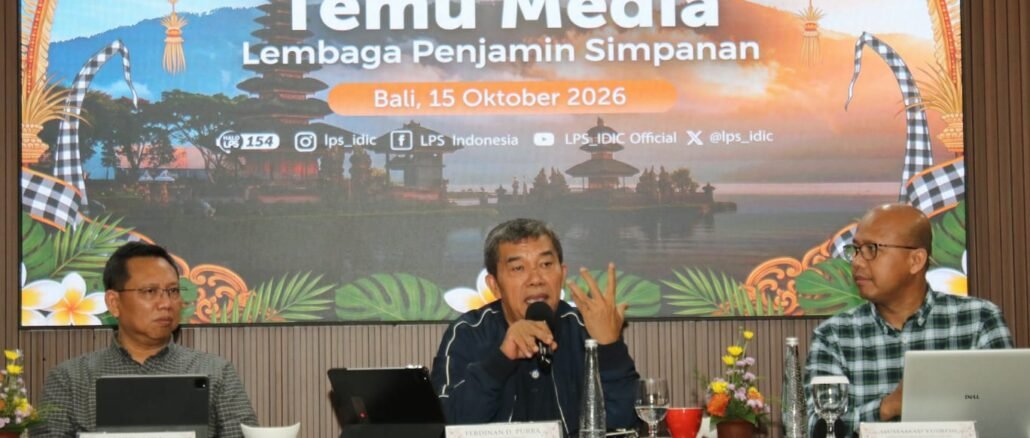 Caption: Lembaga Penjamin Simpanan (LPS) saat melakukan konferensi pers terkait Penjaminan Polis Asuransi, di Jimbaran, Bali, (FOTO Istimewa).