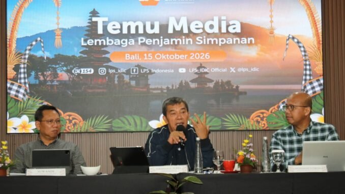Caption: Lembaga Penjamin Simpanan (LPS) saat melakukan konferensi pers terkait Penjaminan Polis Asuransi, di Jimbaran, Bali, (FOTO Istimewa).